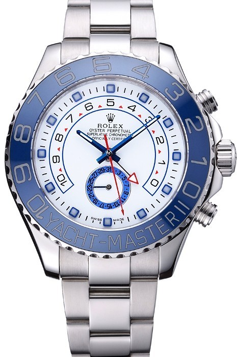 Rolex Yacht Master II White Dial Blue Bezel Stainless Steel Bracelet 622269